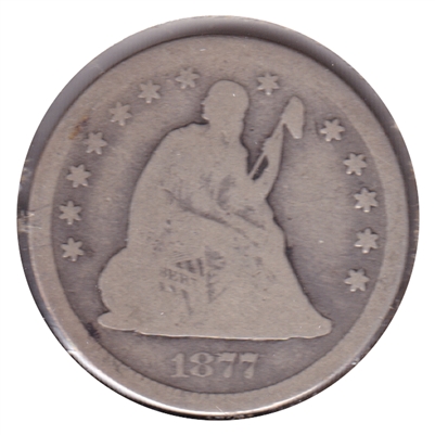 1877 CC USA Quarter About Good (AG-3)