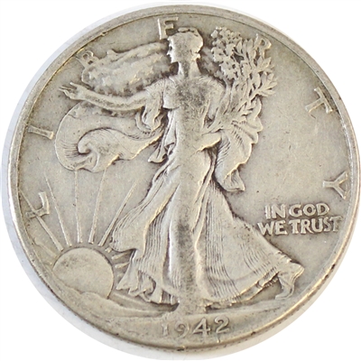 1942 D USA Half Dollar Circulated