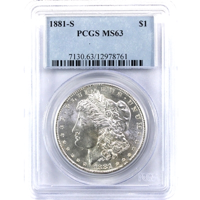 1881 S USA Dollar PCGS Certified MS-63