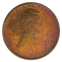 1910 USA Cent Choice Brilliant Uncirculated (MS-64) $ Red & Brown