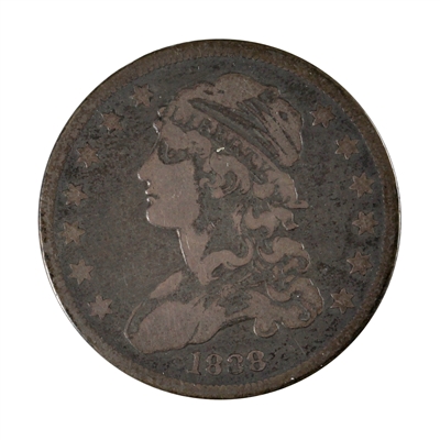 1838 Capped Bust USA Quarter F-VF (F-15) $