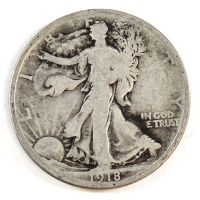 1918 S USA Half Dollar Circulated