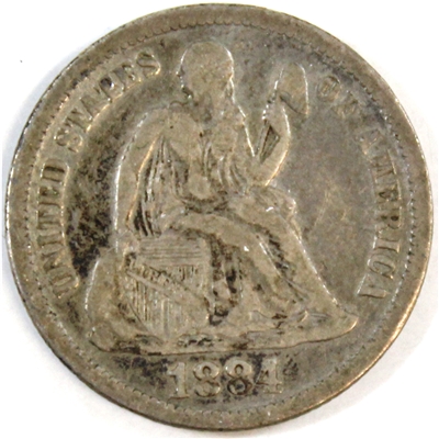 1884 USA Dime Fine (F-12)