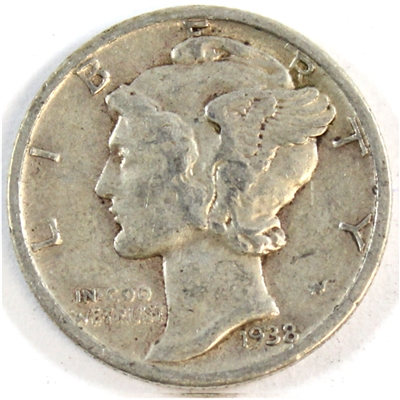 1938 USA Dime Very Fine (VF-20)