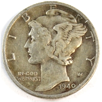 1940 D USA Dime Very Fine (VF-20)