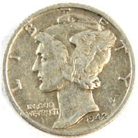 1942 D USA Dime F-VF (F-15)