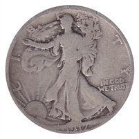 1917 S Reverse Mintmark USA Half Dollar Circulated