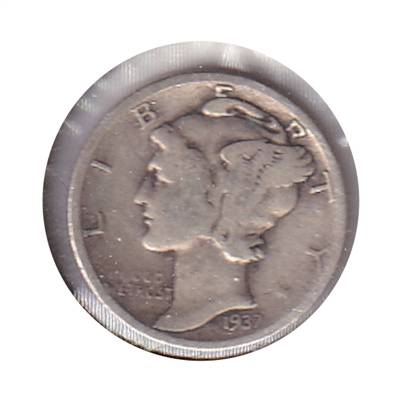 1937 D USA Dime Circulated