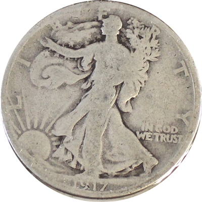 1917 S Reverse Mintmark USA Half Dollar G-VG (G-6)