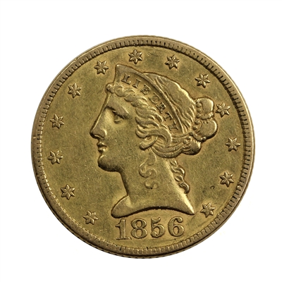 1856 USA $5 Gold Half Eagle Extra Fine (EF-40)