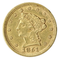 1851 USA $2.50 Gold Quarter Eagle Extra Fine (EF-40) $