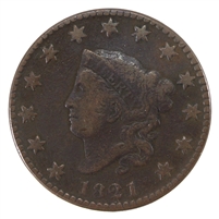 1821 USA Cent VG-F (VG-10) $