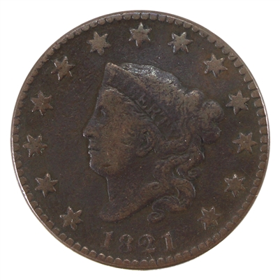 1821 USA Cent VG-F (VG-10) $