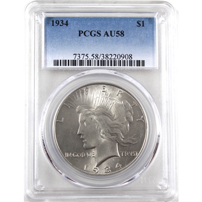 1934 USA Dollar PCGS Certified AU-58