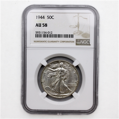 1944 USA Half Dollar NGC Certified AU-58