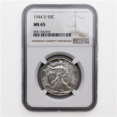 1944D USA Half Dollar NGC Certified MS-65