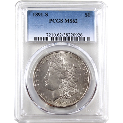 1891 S USA Dollar PCGS Certified MS-62
