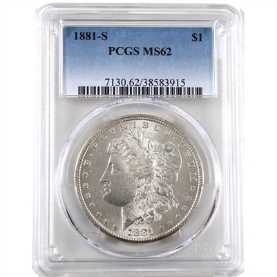 1881 S USA Dollar PCGS Certified MS-62