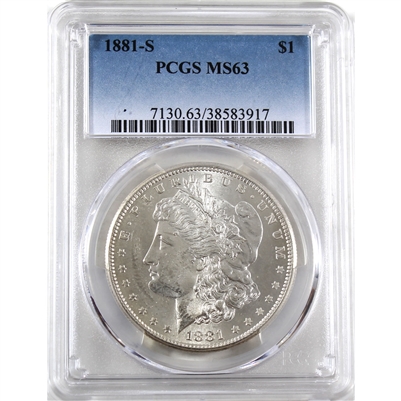 1881 S USA Dollar PCGS Certified MS-63