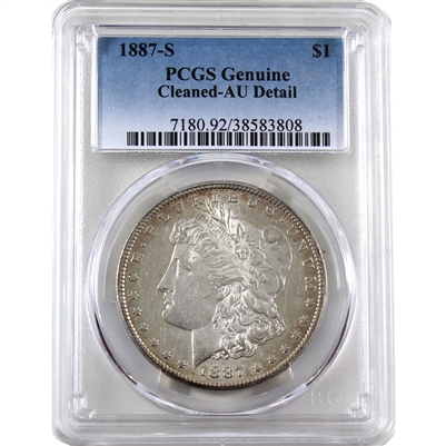 1887-S USA Dollar PCGS Certified AU Details (cleaned)