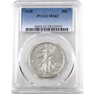 1938 USA Half Dollar PCGS Certified MS-62