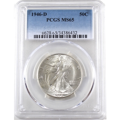 1946 D USA Half Dollar PCGS Certified MS-65