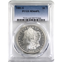 1881S USA Dollar PCGS Certified MS-64PL