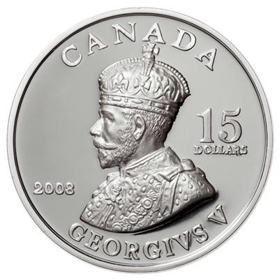 RDC 2008 Canada $15 Vignettes of Royalty - King George V Sterling Silver (Impaired)