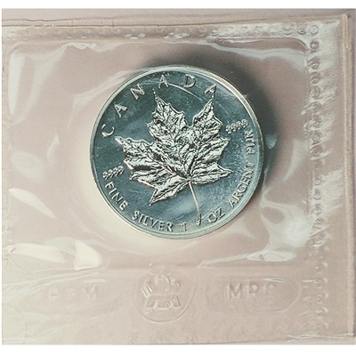1990 Canada 1oz Silver Maple Leaf SEALED (No Tax) May be lightly toned