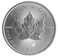 2020 Canada $5 1oz. Silver Maple Leaf WITH CAPSULE (No Tax) may be lightly toned