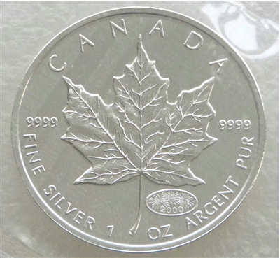 2000 Canada $5 Silver Maple Leaf w/ Fireworks Privy SEALED (No Tax)