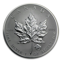 2004 Canada $5 Taurus Privy Mark 1oz. Silver Maple Leaf (TAX Exempt) Lightly Toned