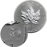 2005 Canada $5 Rooster Privy Reverse Proof .9999 Silver Maple Leaf (TAX Exempt)