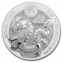2024 Rwanda 50 RWF Francs Year of the Dragon 1oz. .999 Silver (No Tax)