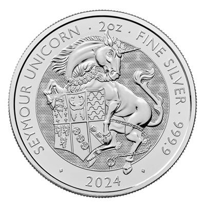 2024 Great Britain 5-Pound Royal Tudor Beasts: Seymour Unicorn 2oz .9999 Silver (No Tax)