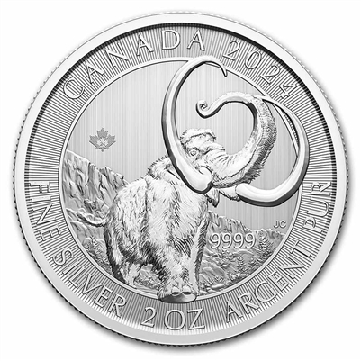 2024 Canada $10 Ice Age: Woolly Mammoth 2oz. .9999 Silver (No Tax)