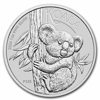 2024 Australia $1 Koala 1oz. .9999 Fine Silver Coin (No Tax)