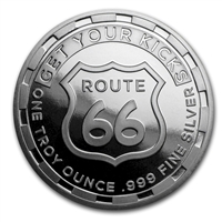 Get Your Kicks on Route 66 1oz. Silver Round (TAX Exempt)