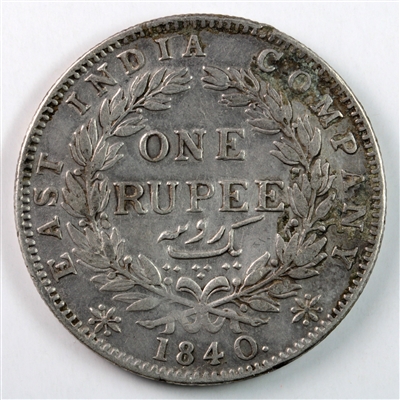 India 1840 Rupee Extra Fine (EF-40) $