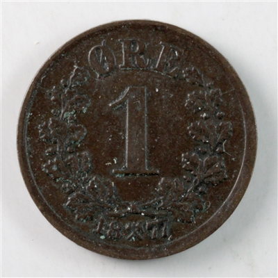 Norway 1877 Ore Extra Fine (EF-40) $