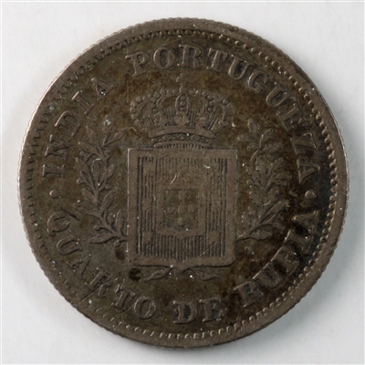 Portuguese India 1881 1/8 Rupia VF-EF (VF-30) $