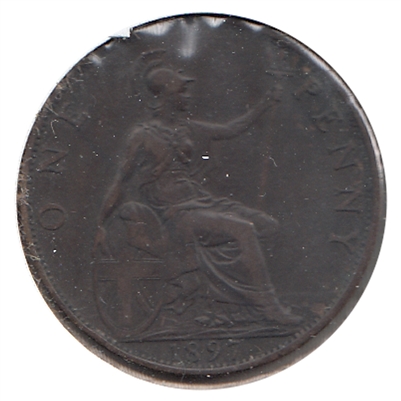 Great Britain 1897 Penny VF-EF (VF-30)