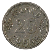 Iceland 1925HCNGJ 25 Aurar VF-EF (VF-30)