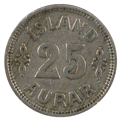 Iceland 1925HCNGJ 25 Aurar VF-EF (VF-30)