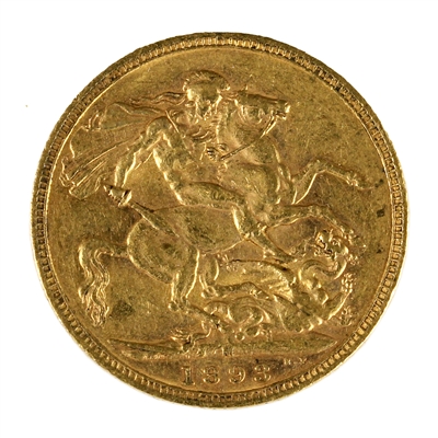 Australia 1893M Gold Sovereign EF-AU (EF-45)