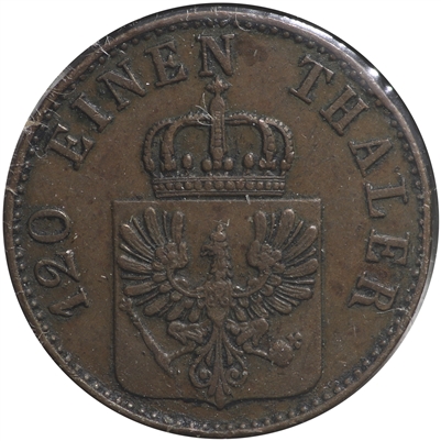 German States 1849A Prussia 3 Pfennig Extra Fine (EF-40)