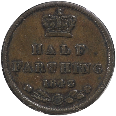 Great Britain 1843 1/2 Farthing VF-EF (VF-30) $