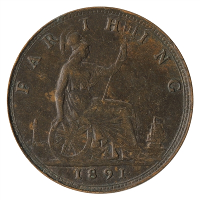 Great Britain 1891 Farthing EF-AU (EF-45) $