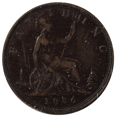 Great Britain 1886 Farthing Extra Fine (EF-40)