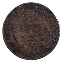 Argentina 1892 2 Centavos Extra Fine (EF-40)